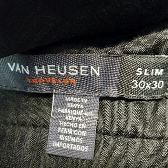 NWT Van Heusen Men's 30X30 Slim Fit Flex Waistband Natural Stretch Pants