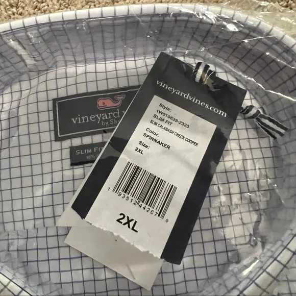 NWT Vineyard Vines Slim Fit Calabash Check Cooper Shirt 2XL