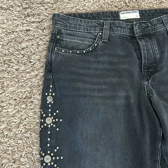 NWT We The Free Cooper Studded Mid Rise Boyfriend Jeans Size 31