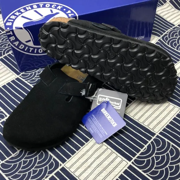 🌟NWT - Women's Black Suede Birkenstock Boston Shoes - Narrow Fit