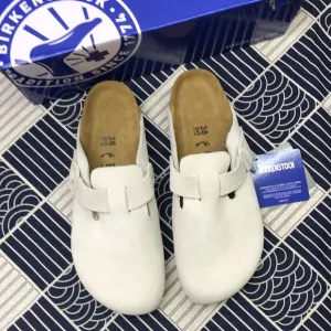 🌟NWT - Women's White Suede Birkenstock Boston Shoes - Narrow Fit