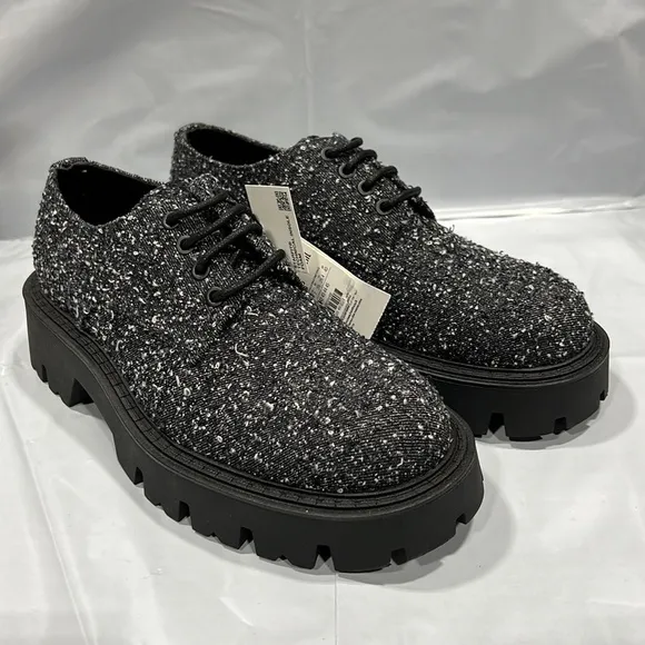 NWT - ZARA MEN’S CHUNKY FABRIC DERBY SHOES, BLUE - SIZE 8