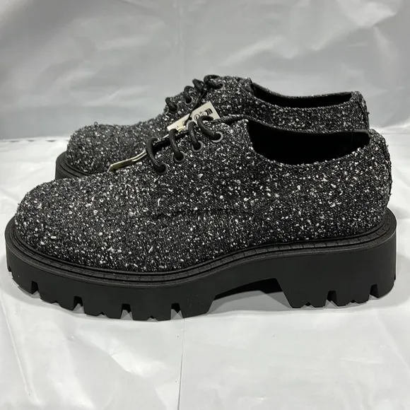 NWT - ZARA MEN’S CHUNKY FABRIC DERBY SHOES, BLUE - SIZE 8