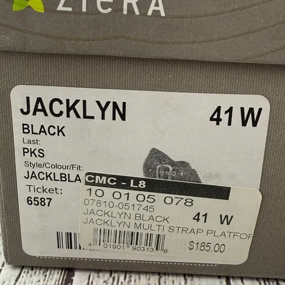 NWT Ziera black Leather Buckle open toe Heels pumps &quot;Jacklyn&quot; Size EU 41 US 10