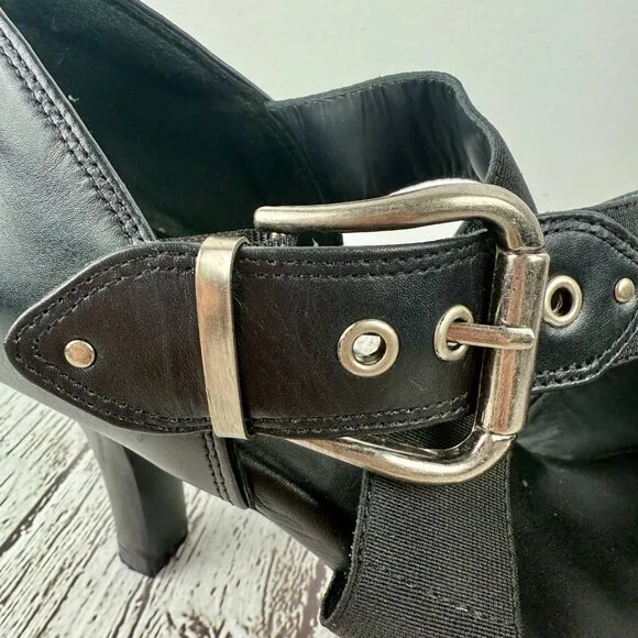 NWT Ziera black Leather Buckle open toe Heels pumps &quot;Jacklyn&quot; Size EU 41 US 10