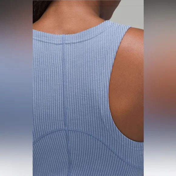NWT!🍋🍋Lululemon Ribbed Softstreme Slim-Fit Tank Dress🍋🍋. Size 2. Oasis Blue.