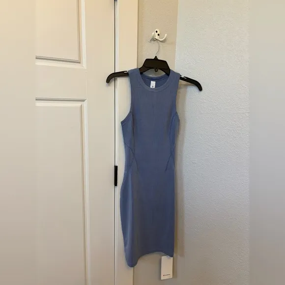 NWT!🍋🍋Lululemon Ribbed Softstreme Slim-Fit Tank Dress🍋🍋. Size 2. Oasis Blue.