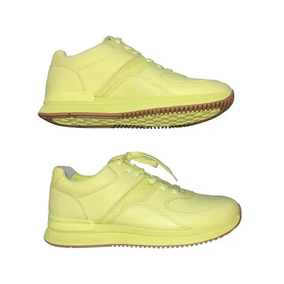 O BY EVERLANE THE TRAINER Unisex Sneakers Yellow Leather F 13.5 M 11.5 NWOB NEW