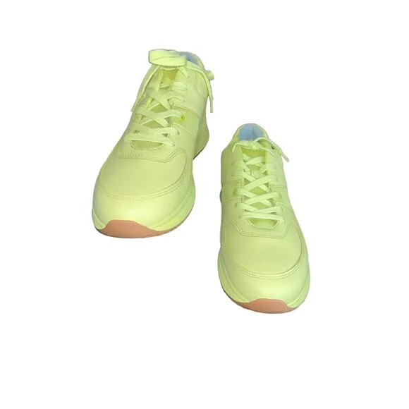 O BY EVERLANE THE TRAINER Unisex Sneakers Yellow Leather F 13.5 M 11.5 NWOB NEW