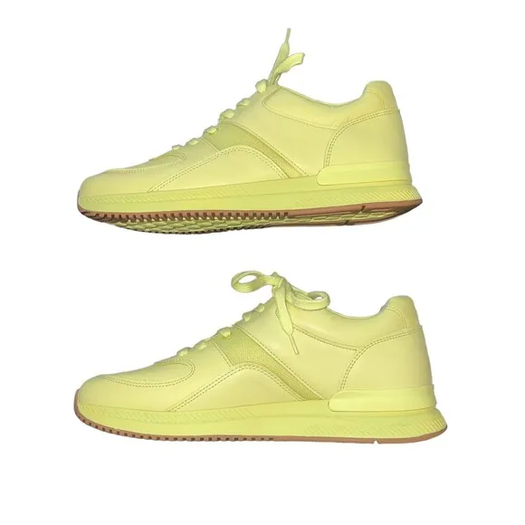 O BY EVERLANE THE TRAINER Unisex Sneakers Yellow Leather F 13.5 M 11.5 NWOB NEW