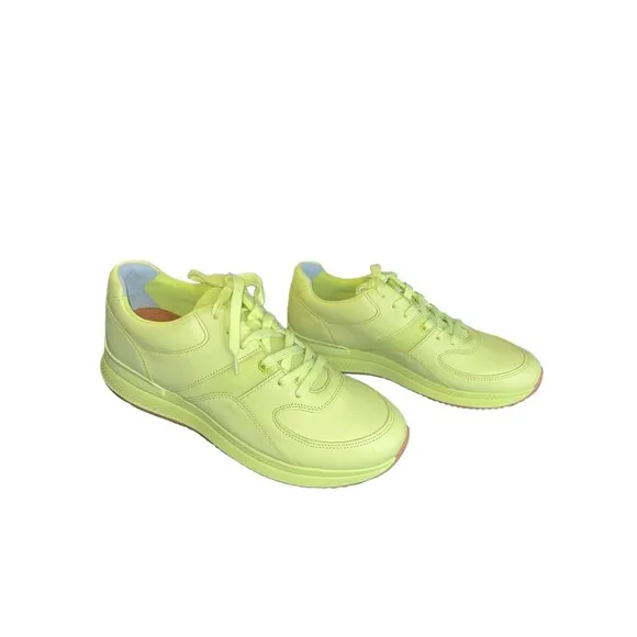 O BY EVERLANE THE TRAINER Unisex Sneakers Yellow Leather F 13.5 M 11.5 NWOB NEW