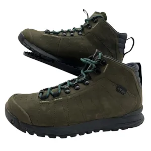 OBOZ Bozeman Mid Mens 8.5 Hiking Boots Shoes Leather Green Ankle Trail Trekking
