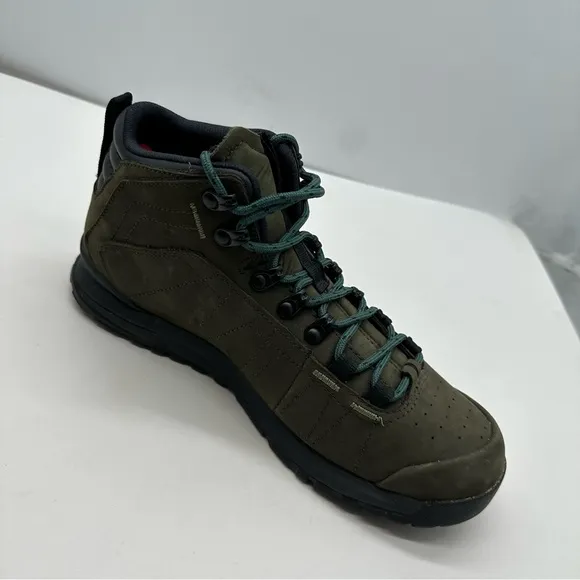 OBOZ Bozeman Mid Mens 8.5 Hiking Boots Shoes Leather Green Ankle Trail Trekking