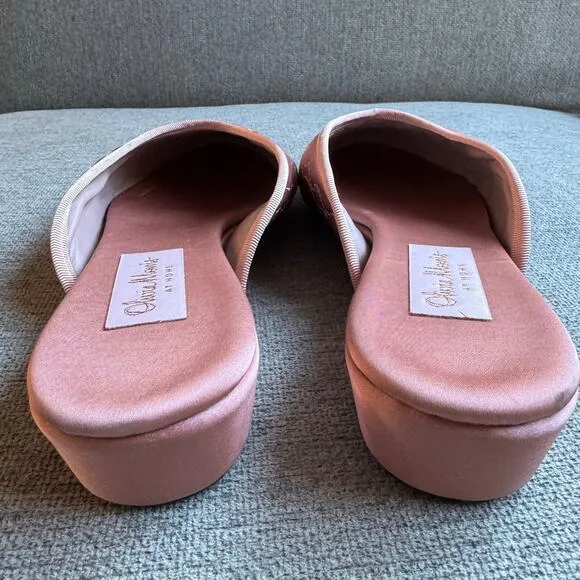OLIVIA MORRIS AT HOME Poppy open-back satin slippers