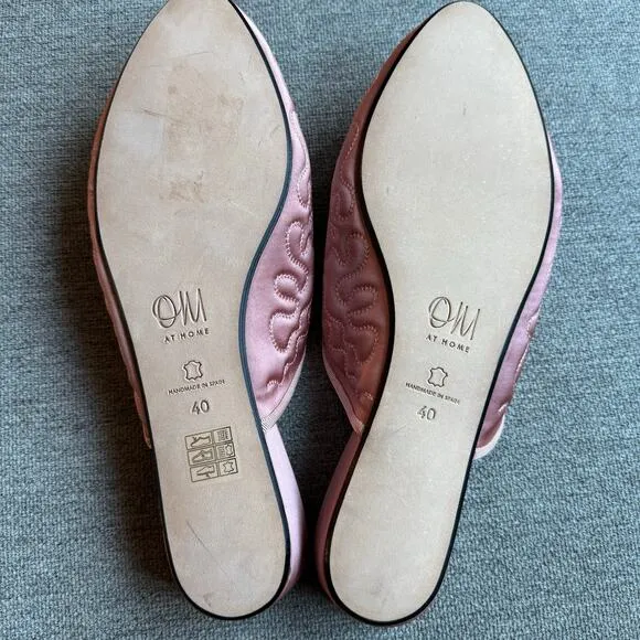 OLIVIA MORRIS AT HOME Poppy open-back satin slippers