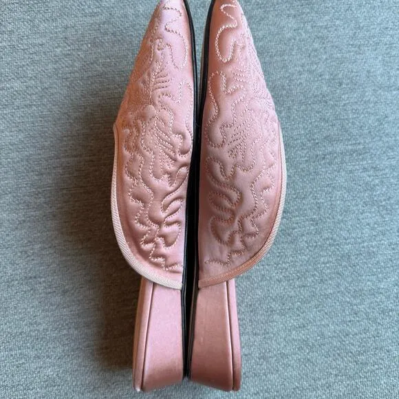 OLIVIA MORRIS AT HOME Poppy open-back satin slippers