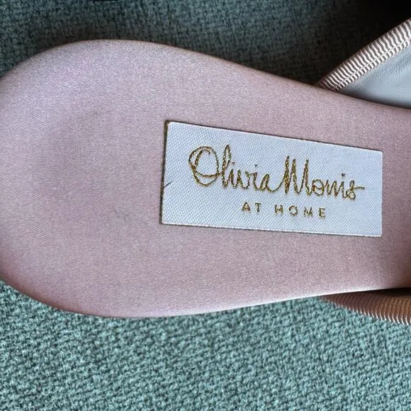 OLIVIA MORRIS AT HOME Poppy open-back satin slippers