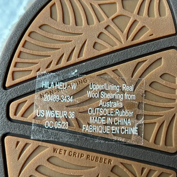 OluKai Hila Heu Genuine Shearling Slippers