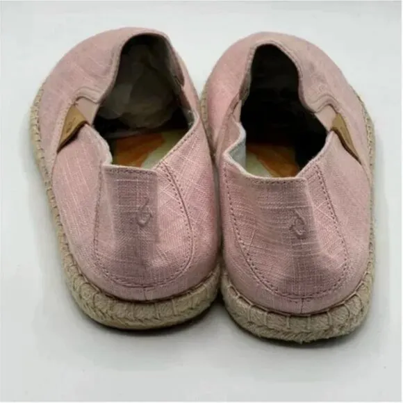 Olukai Kaula Pa’a Kapa Pink Linen Espadrille Shoes Women's US Size 11 EU 41