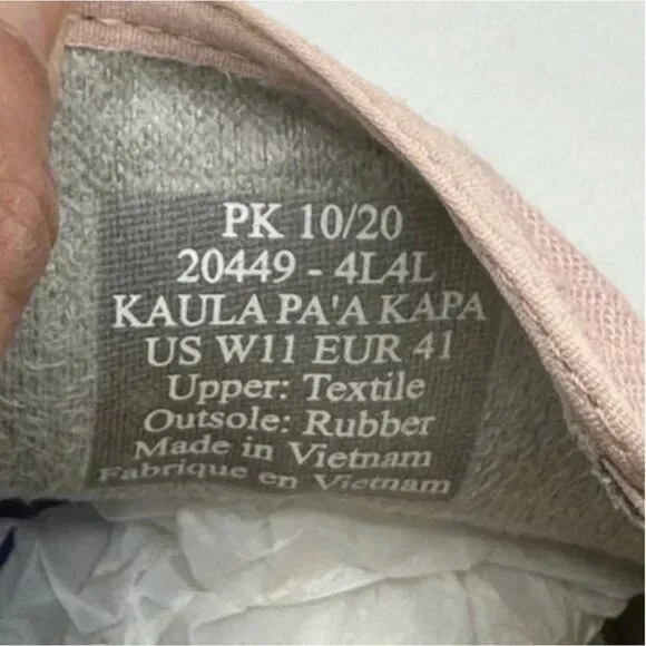 Olukai Kaula Pa’a Kapa Pink Linen Espadrille Shoes Women's US Size 11 EU 41