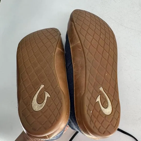 Olukai Mahana Shoes Mens Slippers Blue Slip On Comfort Size 13 Or 46