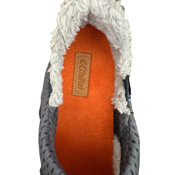 Olukai Mahiki Womens Slippers navy moonlit ocean puffy comfort sz 10