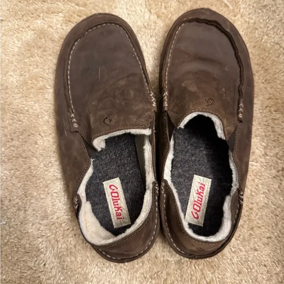 Olukai Men's Brown Slippers