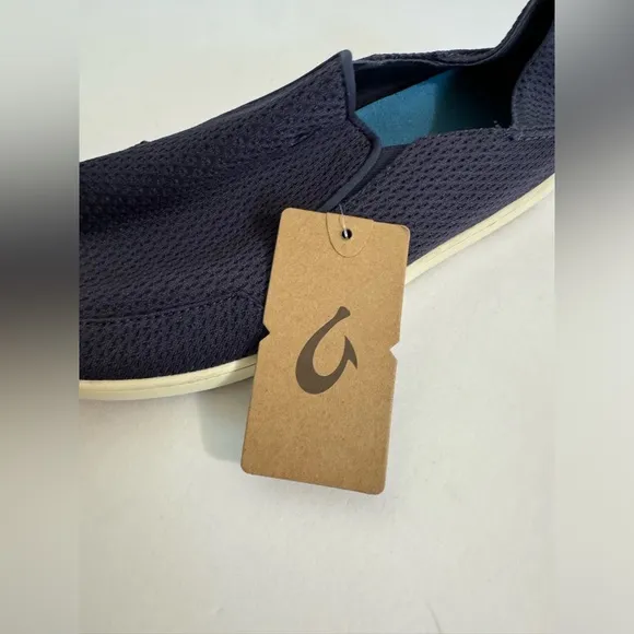 Olukai Men's Nohea Mesh Slip On Sneakers Trench Blue Comfort Shoes Size 11.5