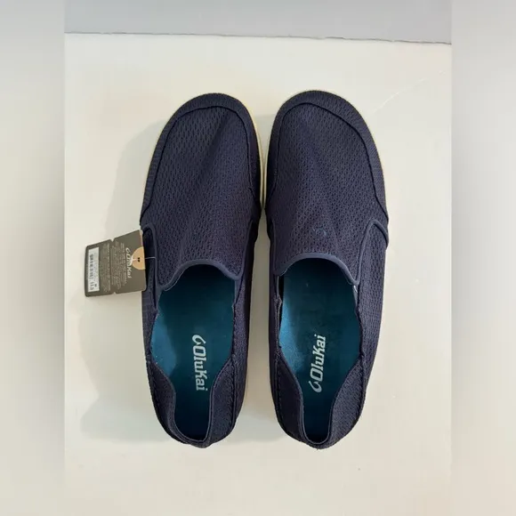 Olukai Men's Nohea Mesh Slip On Sneakers Trench Blue Comfort Shoes Size 11.5