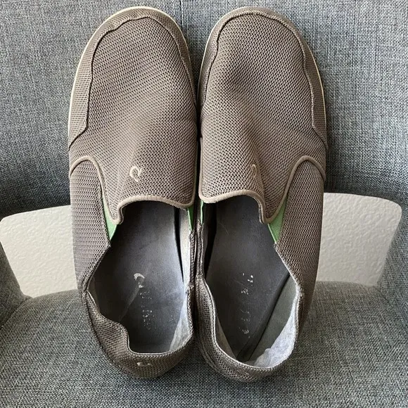 Olukai Mens Shoes Size 10.5 Nohea Mesh Mustang Lime Peel Slip On