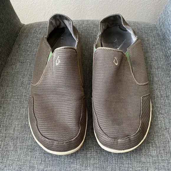 Olukai Mens Shoes Size 10.5 Nohea Mesh Mustang Lime Peel Slip On