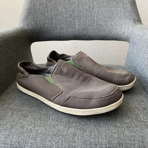 Olukai Mens Shoes Size 10.5 Nohea Mesh Mustang Lime Peel Slip On