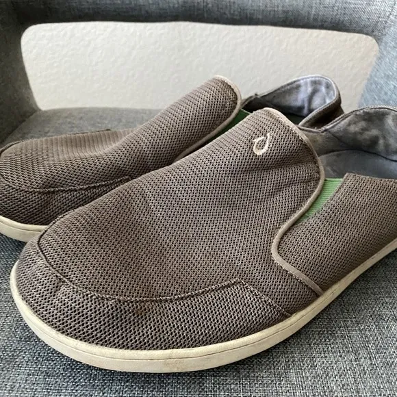 Olukai Mens Shoes Size 10.5 Nohea Mesh Mustang Lime Peel Slip On