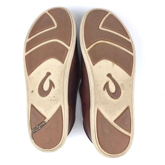 OLUKAI Nalukai Slip On Loafer Coffee Brown Leather Beachy Resort Old Money 13