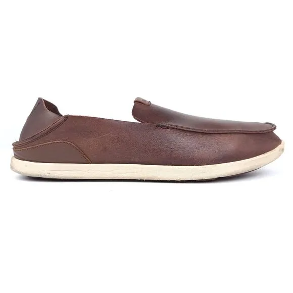 OLUKAI Nalukai Slip On Loafer Coffee Brown Leather Beachy Resort Old Money 13