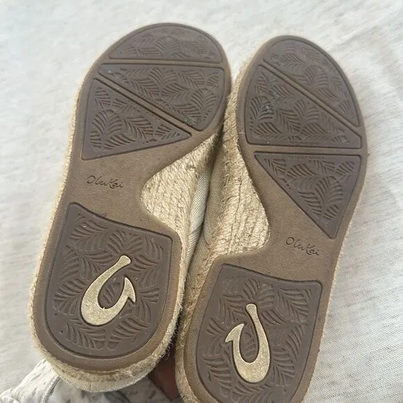 Olukai Women's Kaula Pa'a Kapa Espadrille Slip-On Shoes 7.5