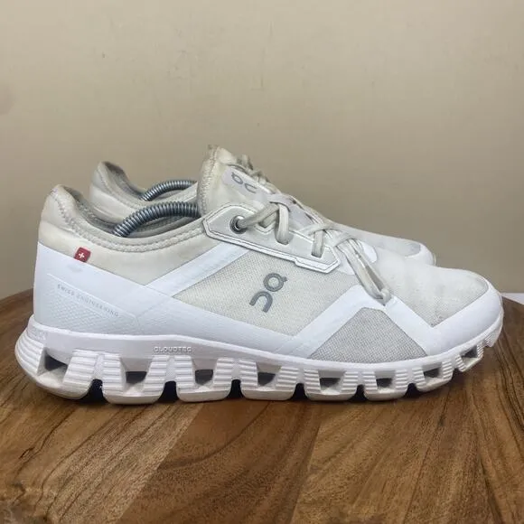 On Cloud X3 AD Undyed White Womens White Size 9 Athletic Running Shoes Sneakers