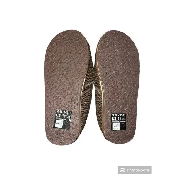 ✨ONCAI Mens Clog Slippers w Arch Support Stripe Faux Fur Cotton-Blend Slippers✨