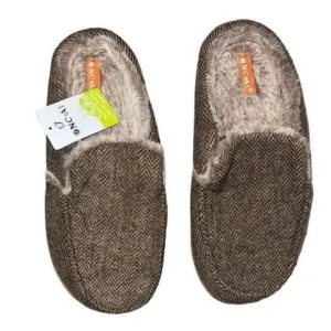 ✨ONCAI Mens Clog Slippers w Arch Support Stripe Faux Fur Cotton-Blend Slippers✨