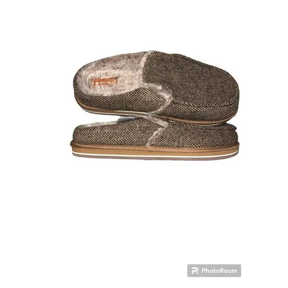 ✨ONCAI Mens Clog Slippers w Arch Support Stripe Faux Fur Cotton-Blend Slippers✨