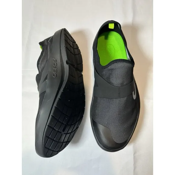 OOFOS OOmg Men's Size 12.5 Low Mesh Slip On Black Comfort Recovery Shoes EUC