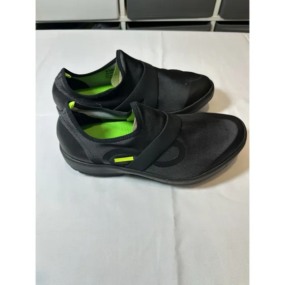 OOFOS OOmg Men's Size 12.5 Low Mesh Slip On Black Comfort Recovery Shoes EUC