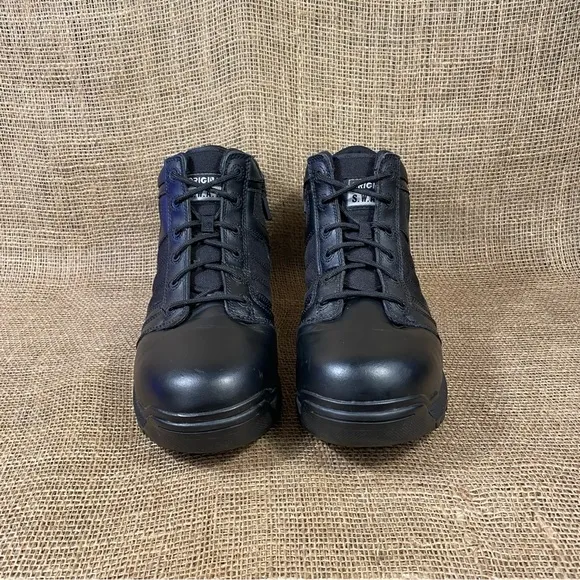Original SWAT Boot Air Zip Safety Toe slip Oil Resistant Black Leather Sz 12