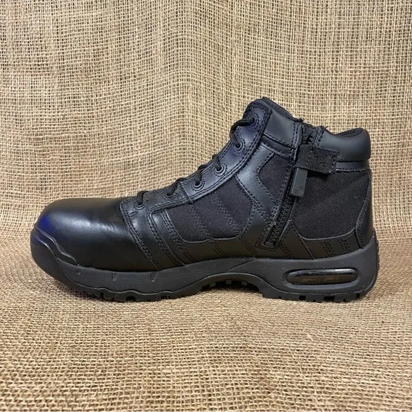 Original SWAT Boot Air Zip Safety Toe slip Oil Resistant Black Leather Sz 12