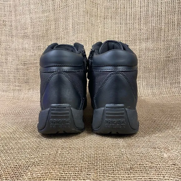 Original SWAT Boot Air Zip Safety Toe slip Oil Resistant Black Leather Sz 12