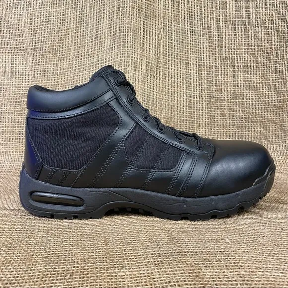 Original SWAT Boot Air Zip Safety Toe slip Oil Resistant Black Leather Sz 12