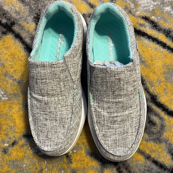 OrthoComfoot Women Canvas Slip on Shoes, Comfort Plantar Fasciitis size 8.5