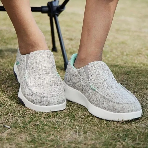 OrthoComfoot Women Canvas Slip on Shoes, Comfort Plantar Fasciitis size 8.5