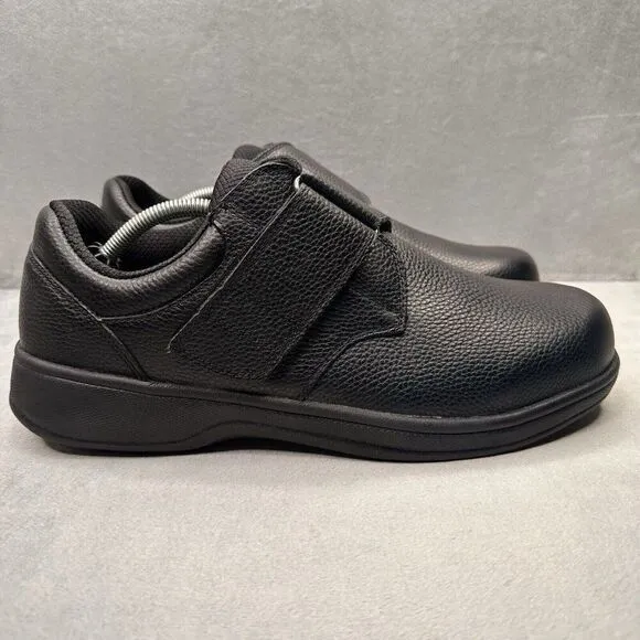OrthoFeet 510 Broadway Mens Size 11.5 (2E) Shoes Black Leather Orthopedic Arch