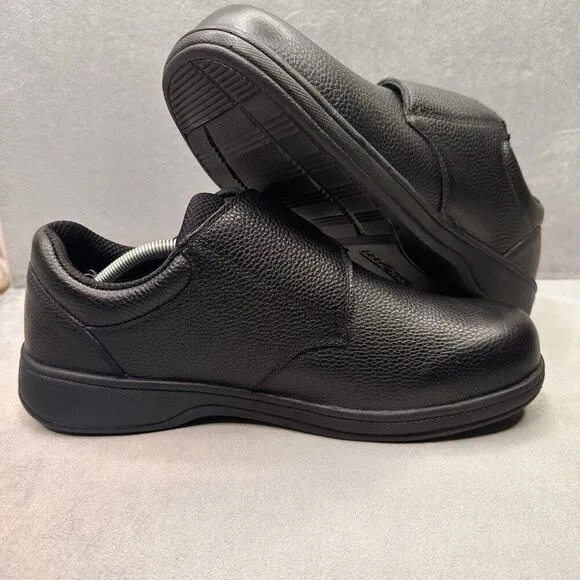 OrthoFeet 510 Broadway Mens Size 11.5 (2E) Shoes Black Leather Orthopedic Arch